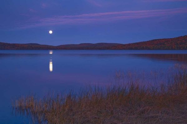 Canada, Ontario Moonrise on Lake of Two Rivers